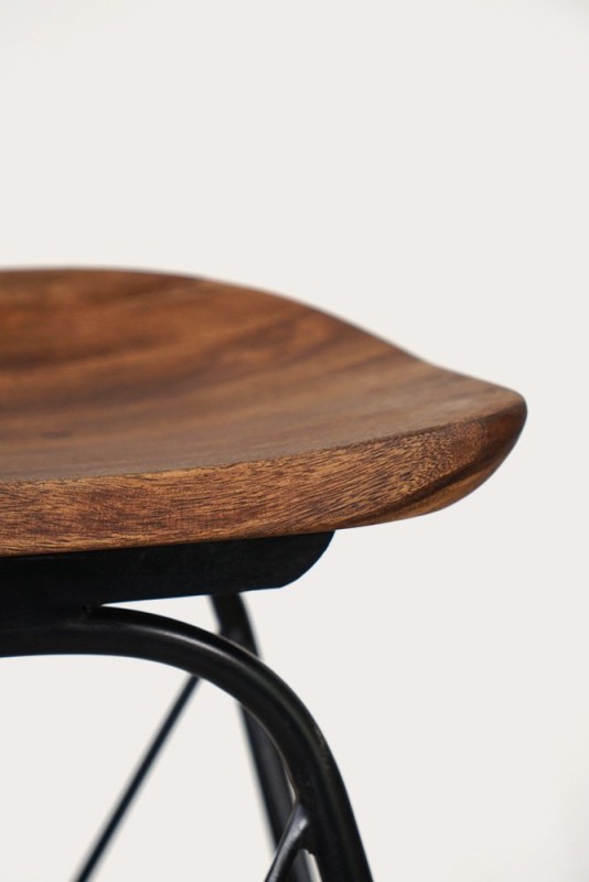 Tabouret de bar en acier et bois - Oasis