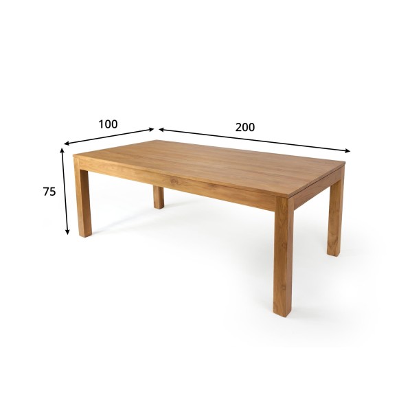 Table à manger en teck massif 200 cm - Ayu