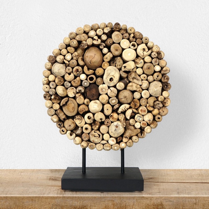 Objet décoratif en teck recyclé