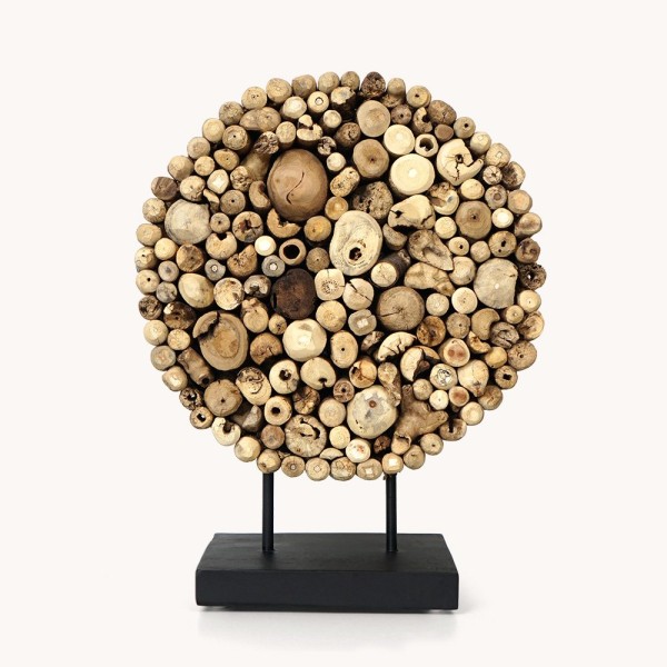Objet décoratif en teck recyclé
