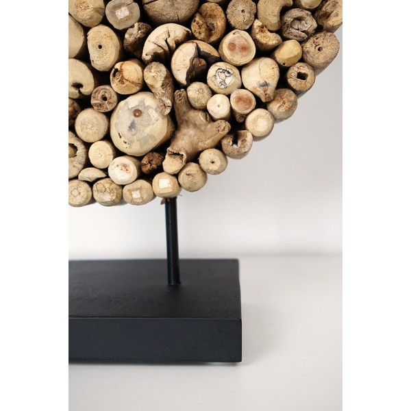 Objet décoratif en teck recyclé