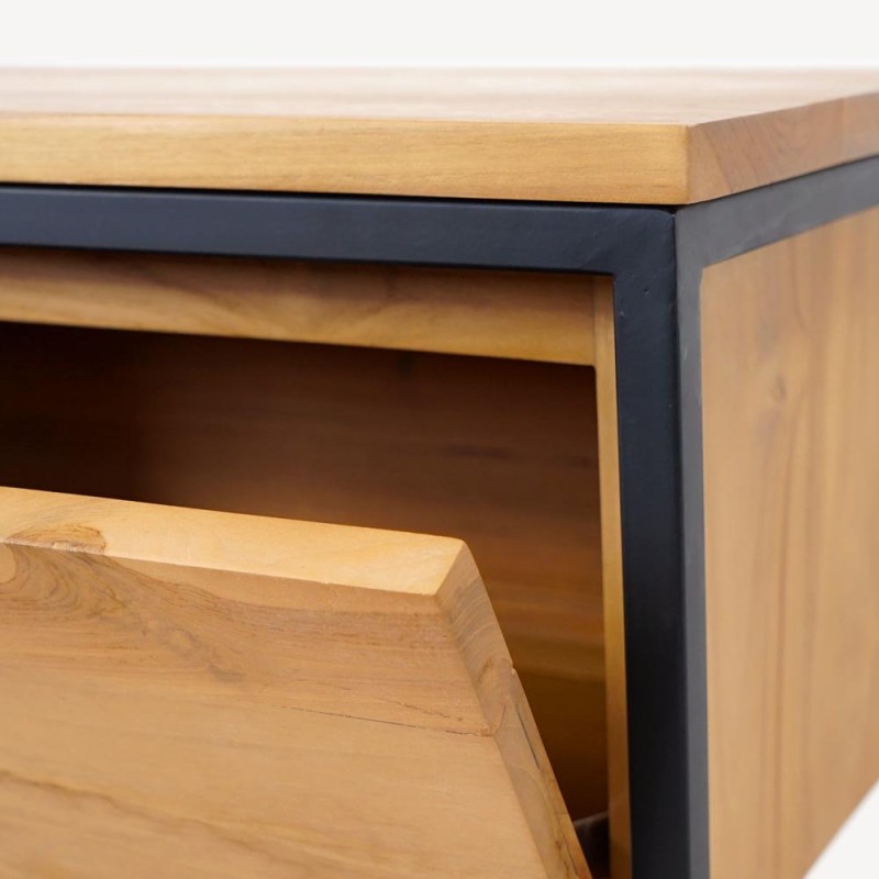 Meuble TV en teck massif 140 cm - Laila