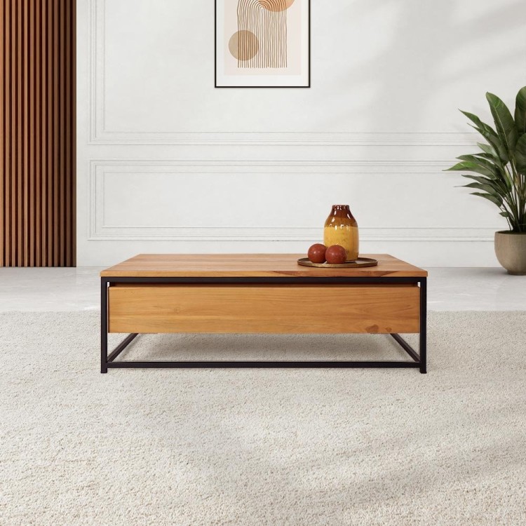 Table basse en teck massif 110 cm - Laila
