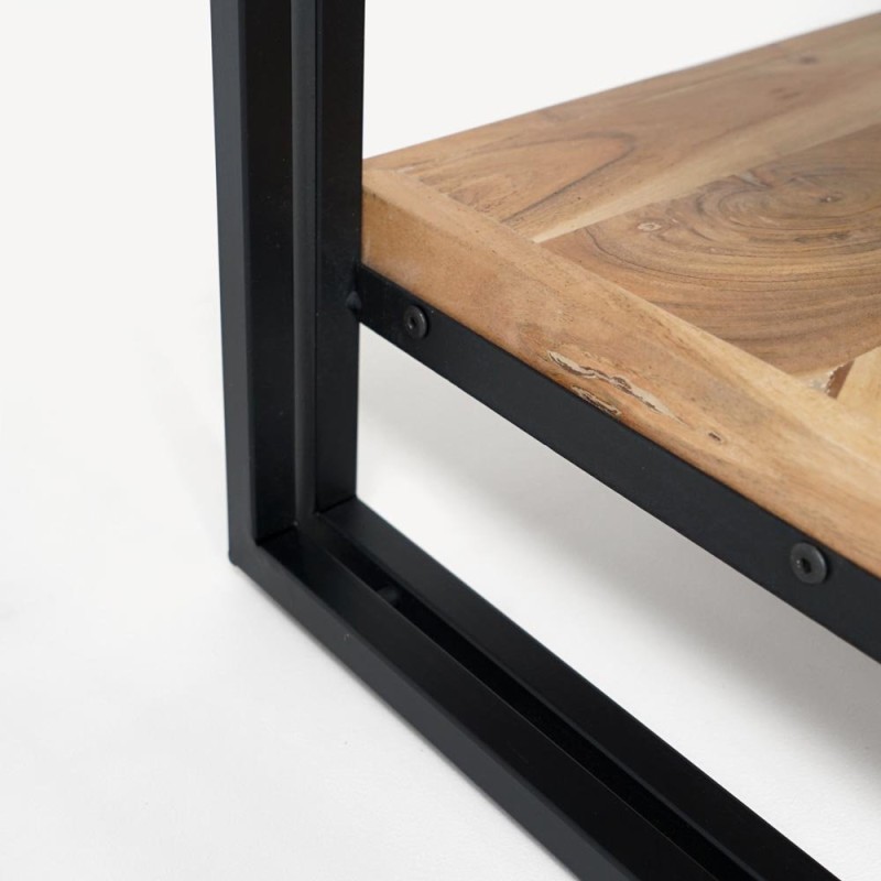 Table de salon en bois massif et métal - Liverpool