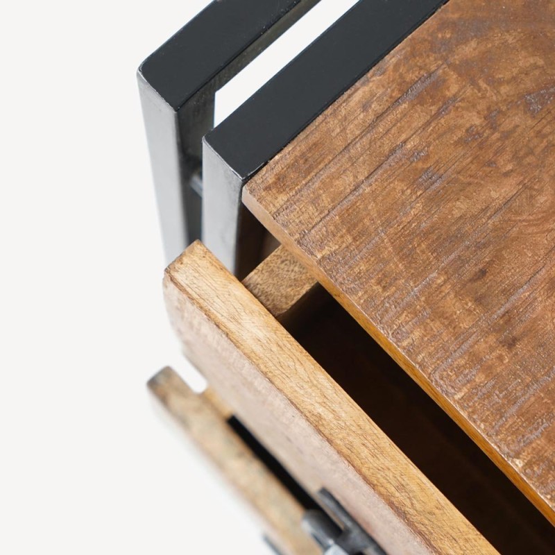 Table de chevet industrielle en bois