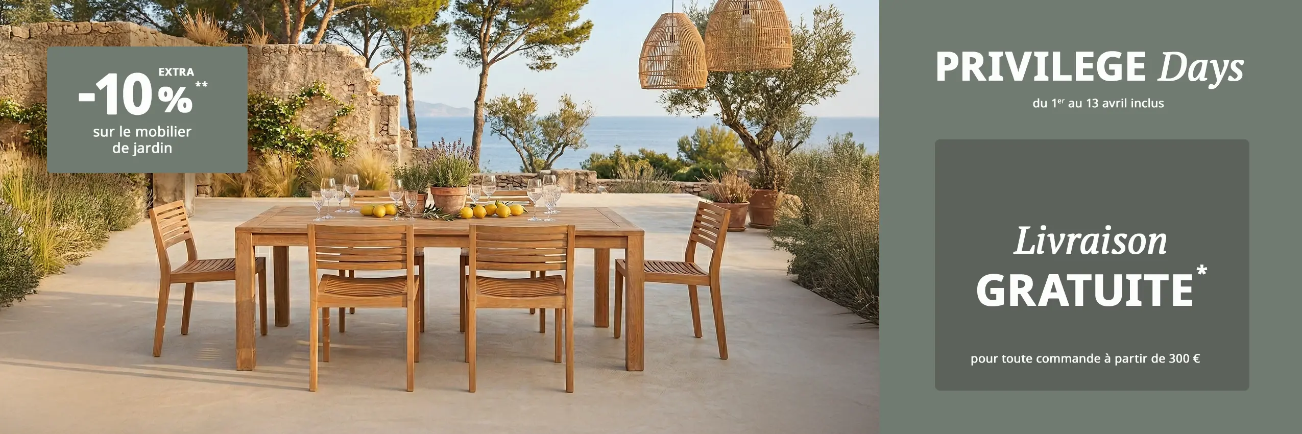 PRIVILEGE Days - Bénéficiez de la livraison GRATUITE dès 300 € d'achats