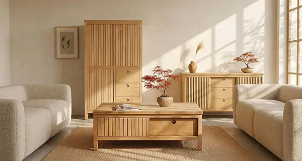 Pièce style japandi